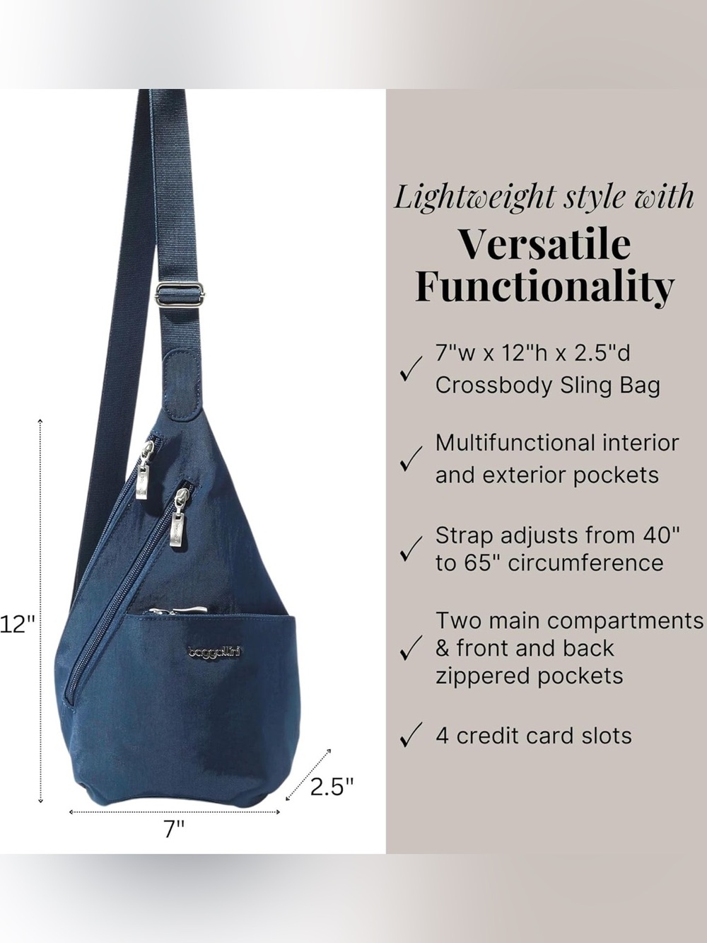 BAGGALLINI Mini Sling Bag in Blue - Picture 11 of 15